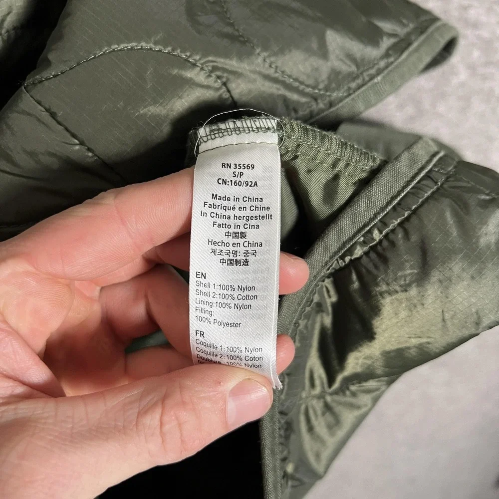 Alpha Industries Jacket Women Small Green Quilted Liner Long Coat Nylon Military - Picture 7 of 11